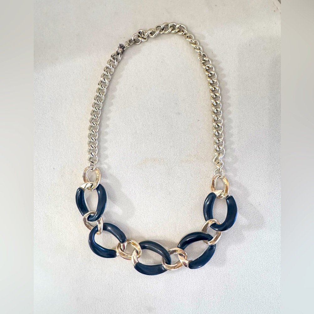 Alexis Bittar Black and Lucite Link Necklace
